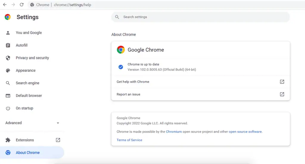 chrome update