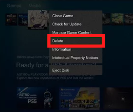 delete genshin ps5