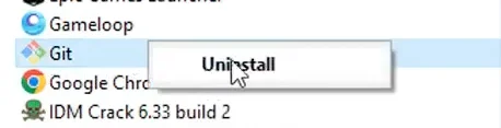 uninstall git