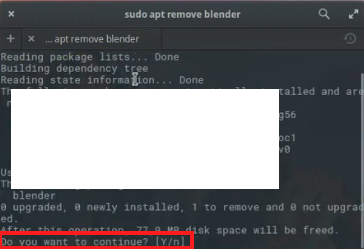 poursuivre sudo linux blender