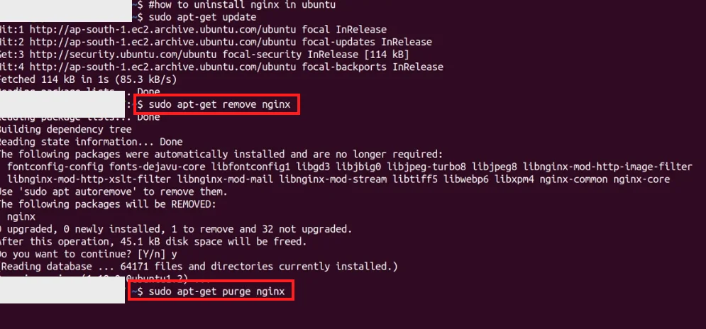 remove nginx