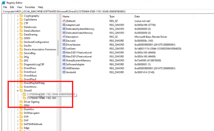 sous dossier directx