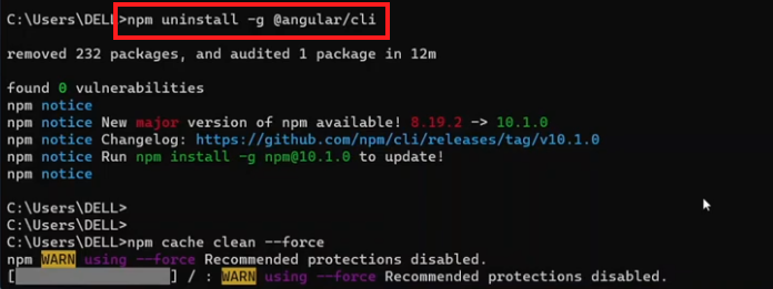 uninstall angular cli