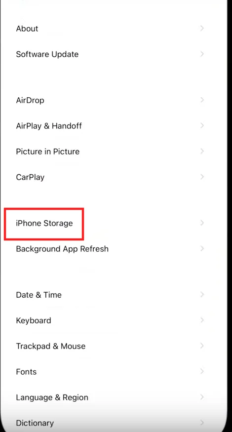 iphone storage