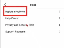 report problem insta