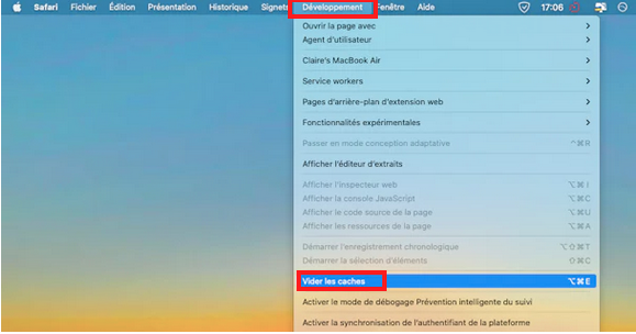 vider les caches mac