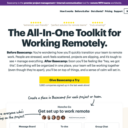 basecamp page
